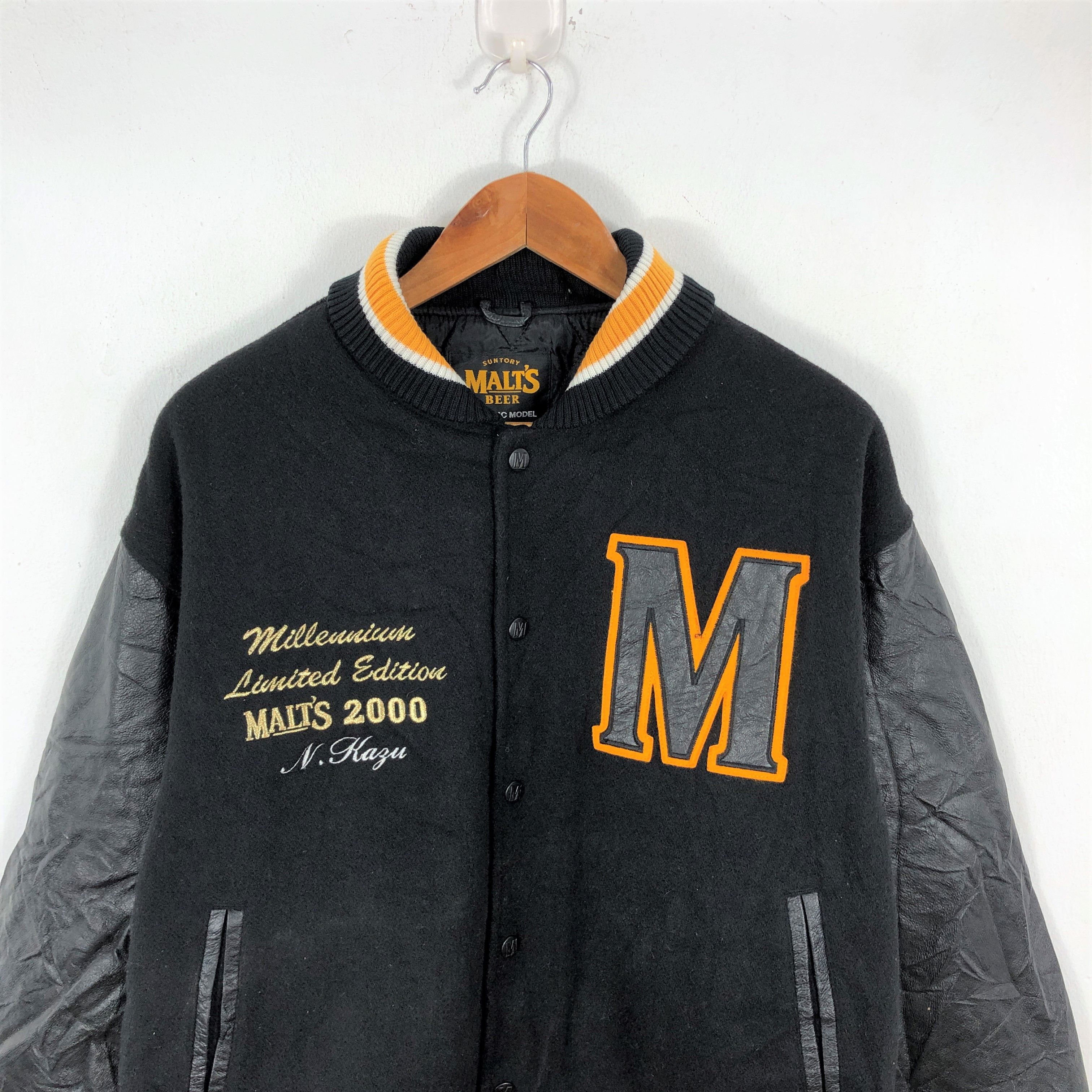 Japanese Brand × Vintage Vintage Malts Varsity Jacket Leather Sleeve Size US L / EU 52-54 / 3 - 4 Thumbnail