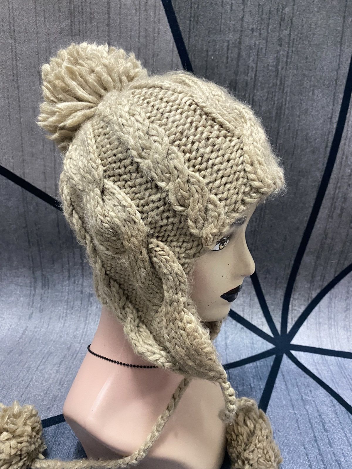Japanese Brand Japanese Brand MILSA Knitted Trapper Beanie Hat Size ONE SIZE - 1 Thumbnail