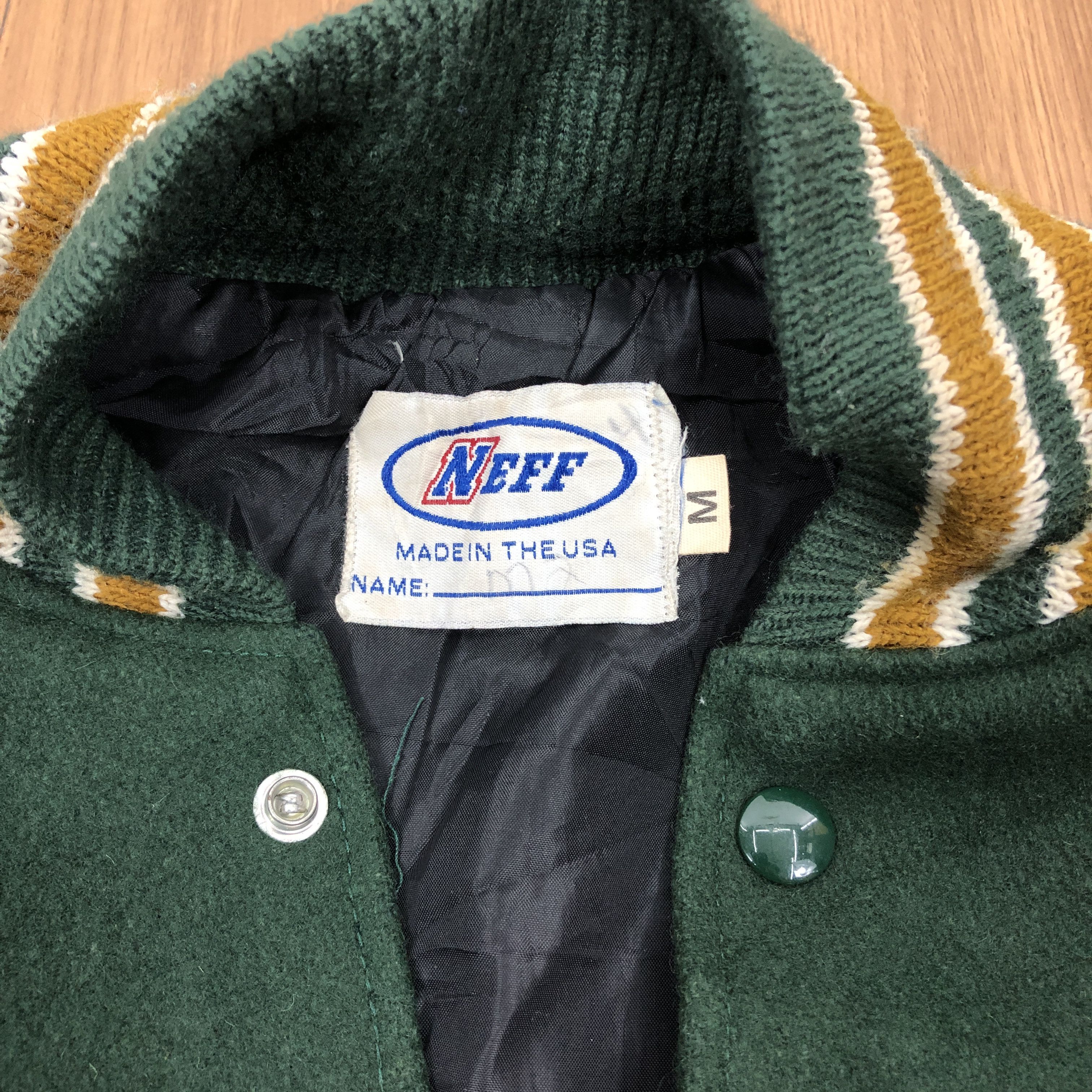 Vintage Vintage 90s Neff Chelsea Silva Varsity Jacket Leather Sleeve Size US M / EU 48-50 / 2 - 6 Thumbnail