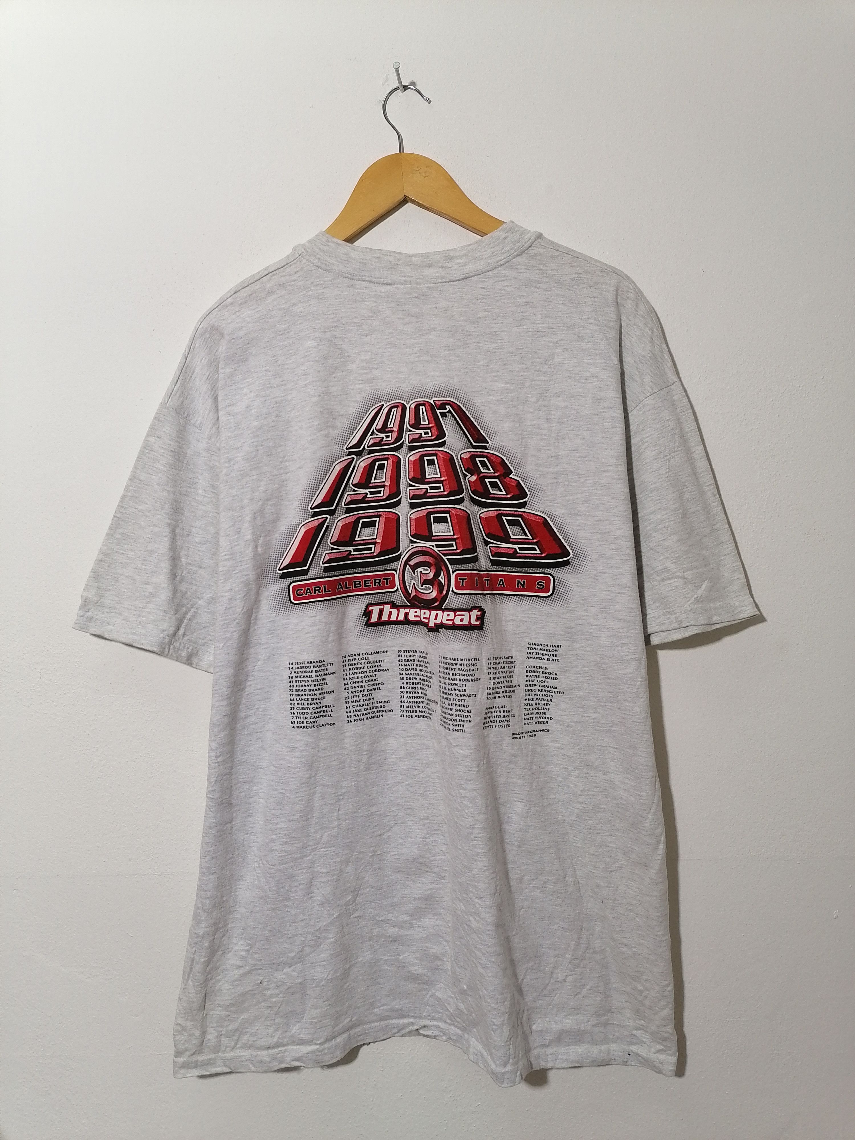 Hanes × NFL × Vintage Vintage 90s Carl Albert Titans State Champions Tee Size US XL / EU 56 / 4 - 2 Thumbnail