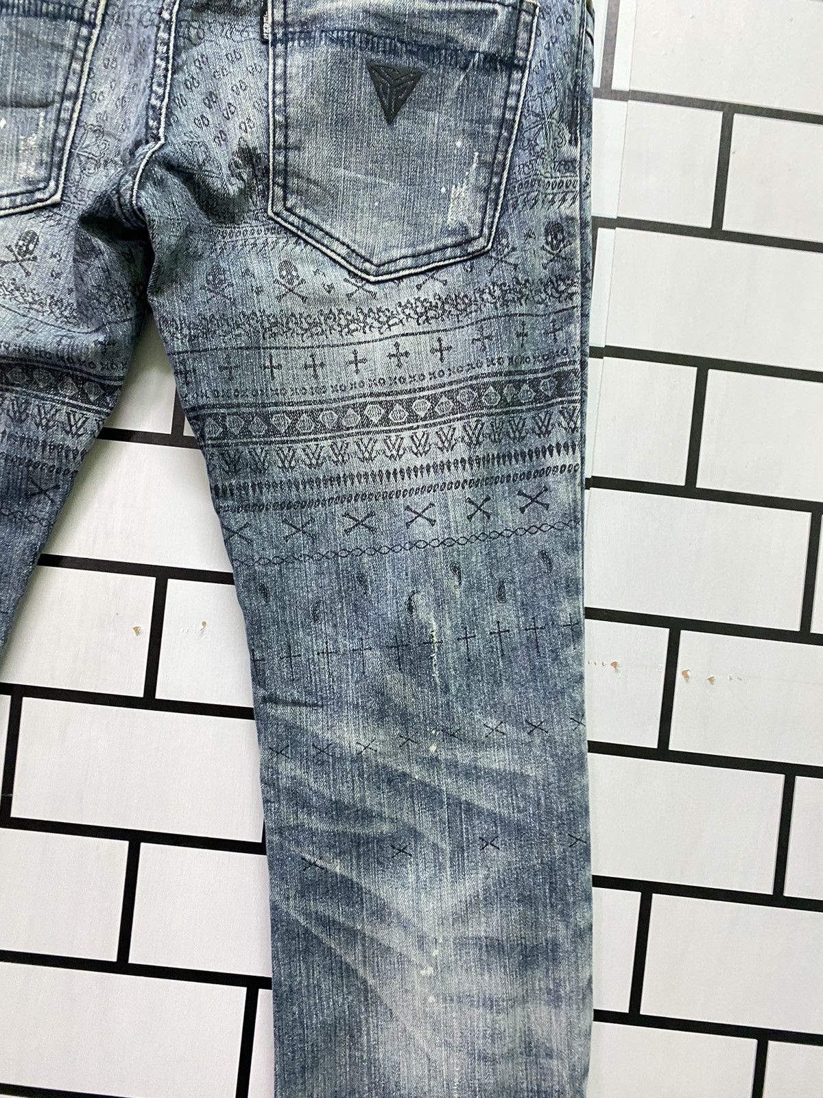 Japanese Brand Motive Design PSGB Tribal Designer Jeans Size US 32 / EU 48 - 18 Thumbnail