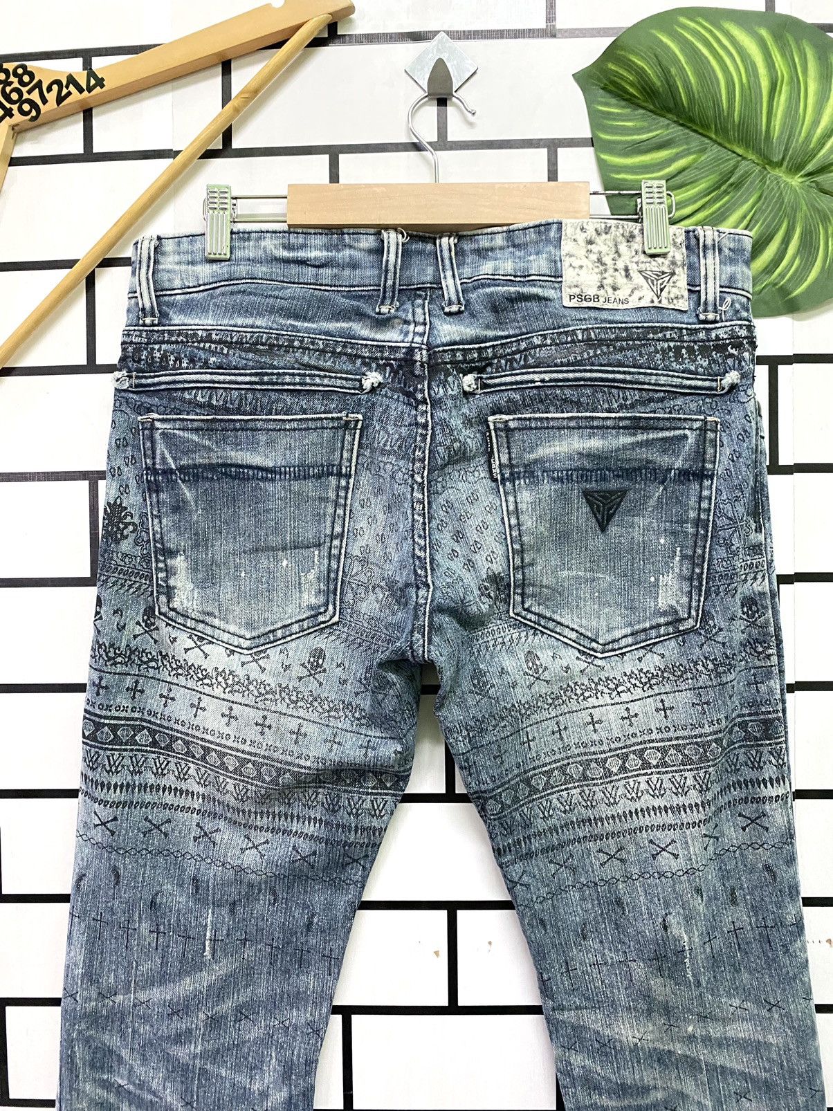 Japanese Brand Motive Design PSGB Tribal Designer Jeans Size US 32 / EU 48 - 11 Thumbnail