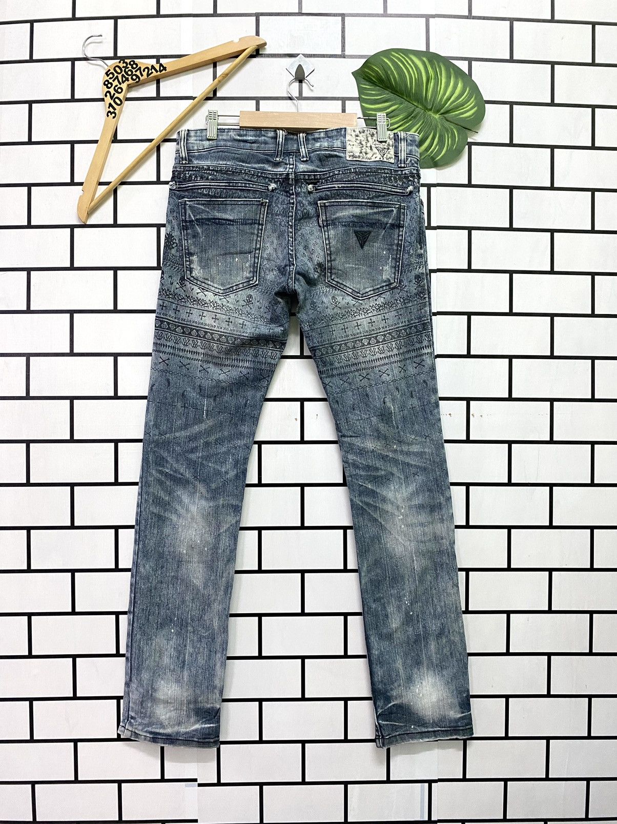 Japanese Brand Motive Design PSGB Tribal Designer Jeans Size US 32 / EU 48 - 2 Thumbnail