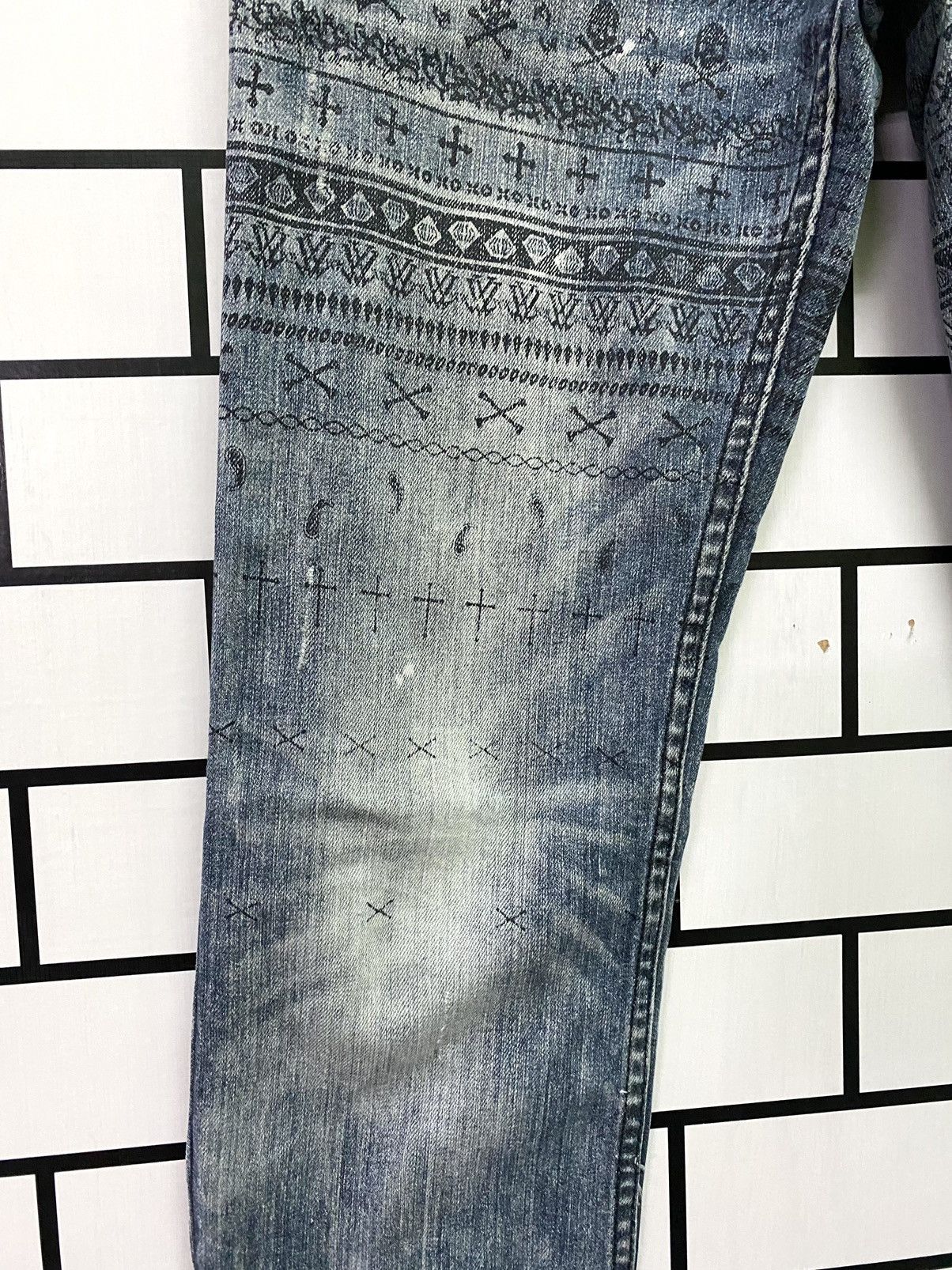 Japanese Brand Motive Design PSGB Tribal Designer Jeans Size US 32 / EU 48 - 5 Thumbnail