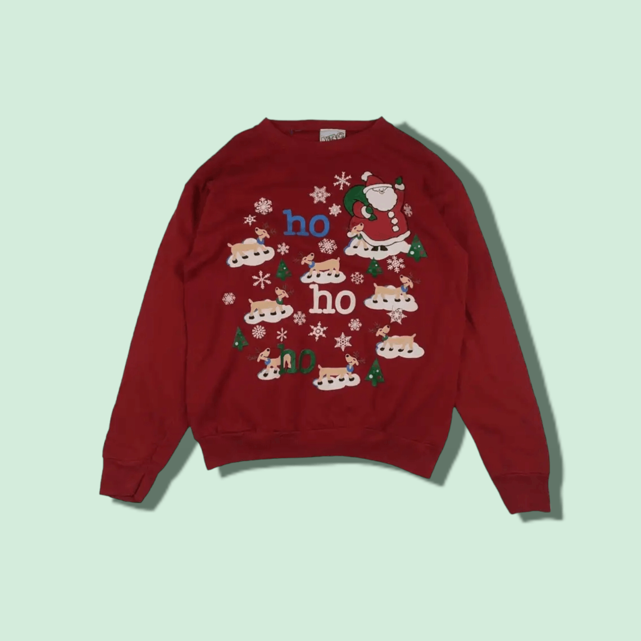Tultex Vintage 90's MBC x Tultex Santa Claus Christmas Sweatshirt Size US L / EU 52-54 / 3 - 1 Thumbnail