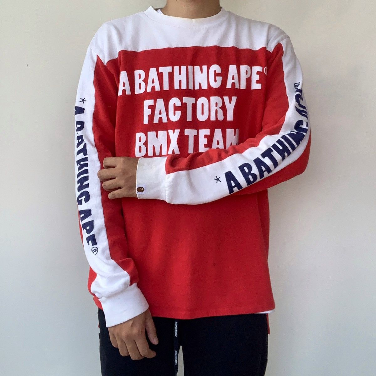 image of Bape Bmx Team Sweatshirt in Red, Men's (Size Large)