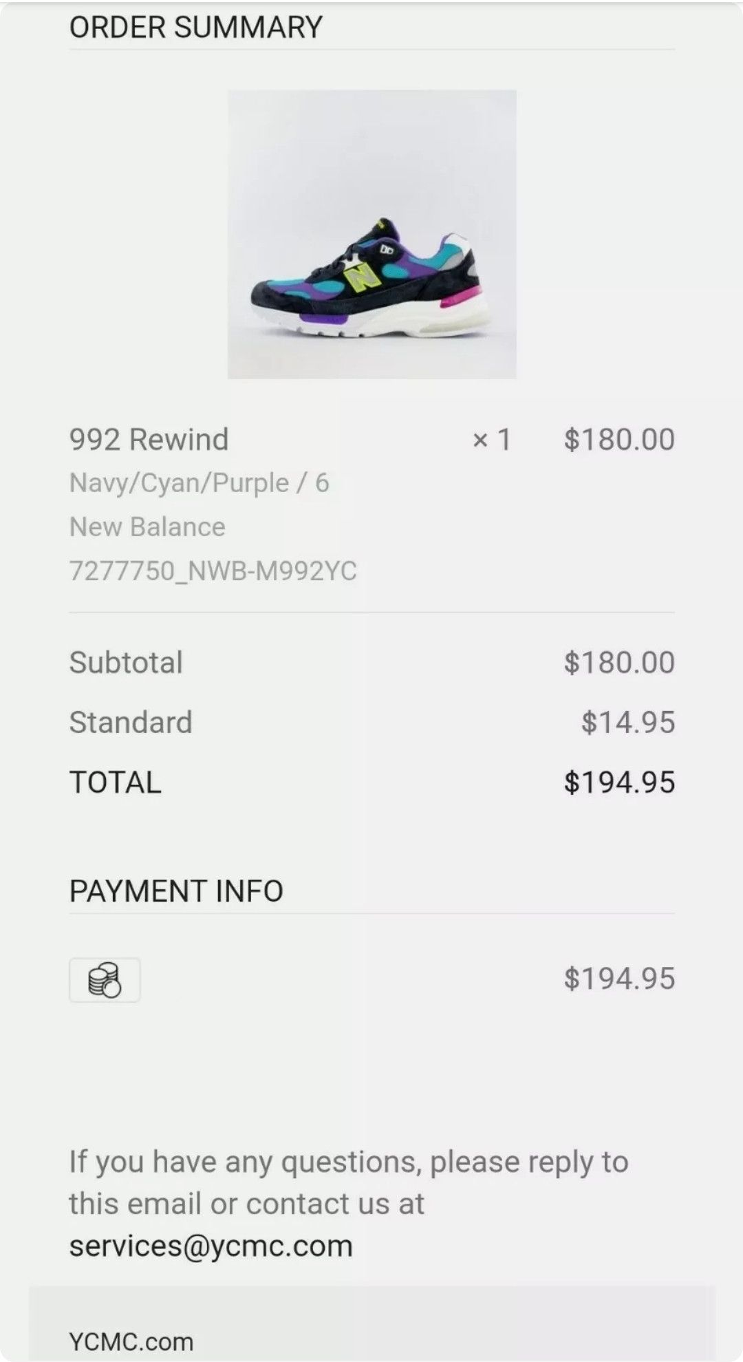 New Balance YCMC x NEW BALANCE SMU 992 NAVY CYAN PURPLE CONFIRMED ORDER Size US 6 / EU 39 - 11 Thumbnail