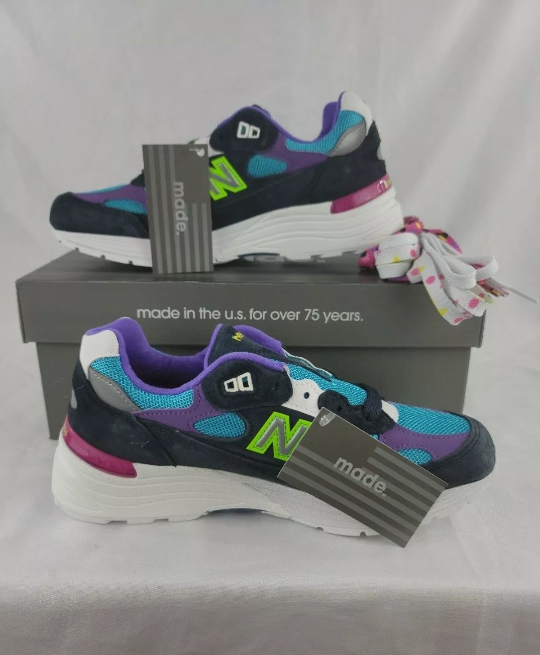 New Balance YCMC x NEW BALANCE SMU 992 NAVY CYAN PURPLE CONFIRMED ORDER Size US 6 / EU 39 - 3 Thumbnail
