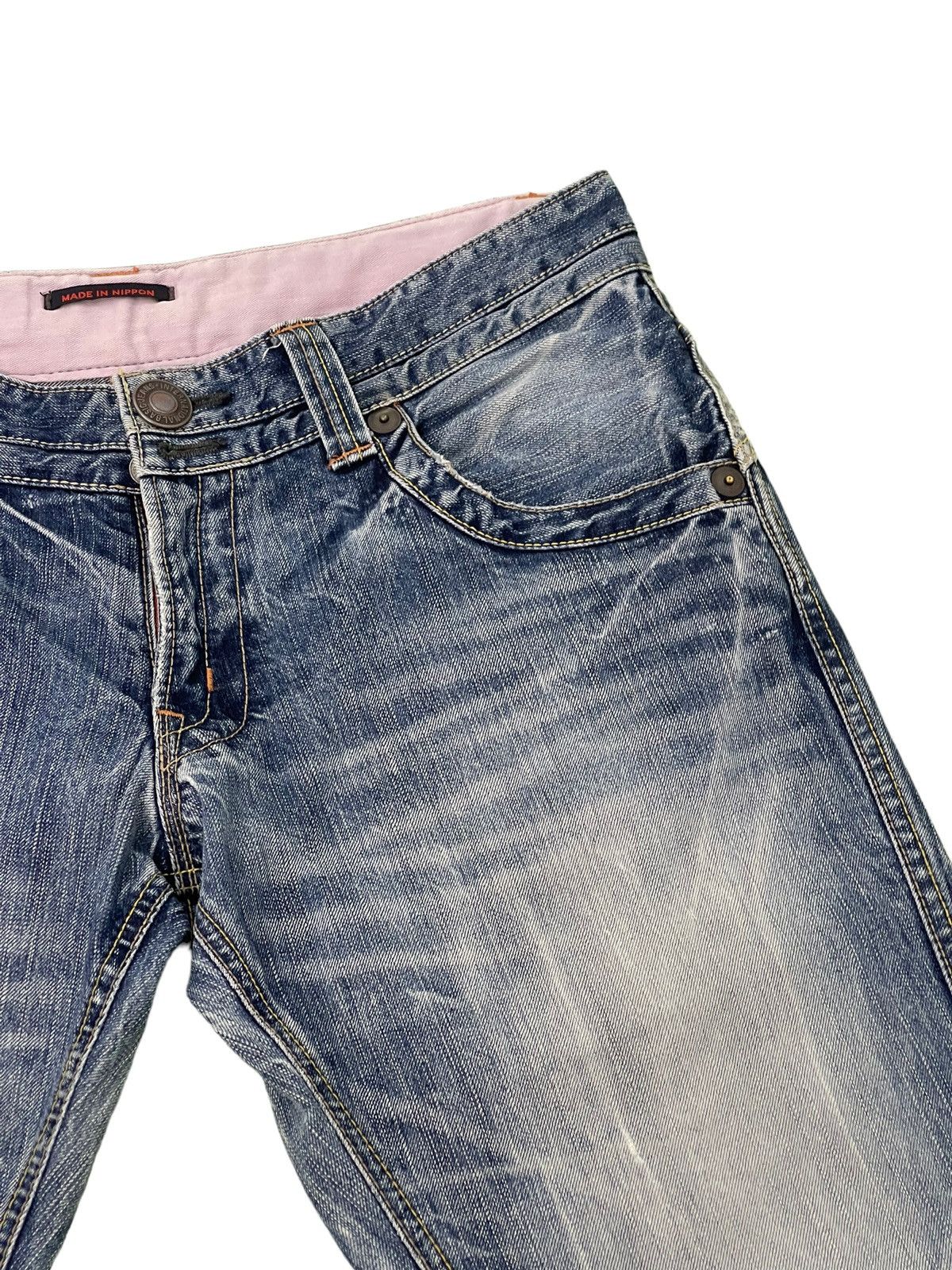 Japanese Brand Flare Jeans Blue Way Japan Acid Wash Low Rise Boot Cut 4🟦5 Size US 34 / EU 50 - 9 Thumbnail