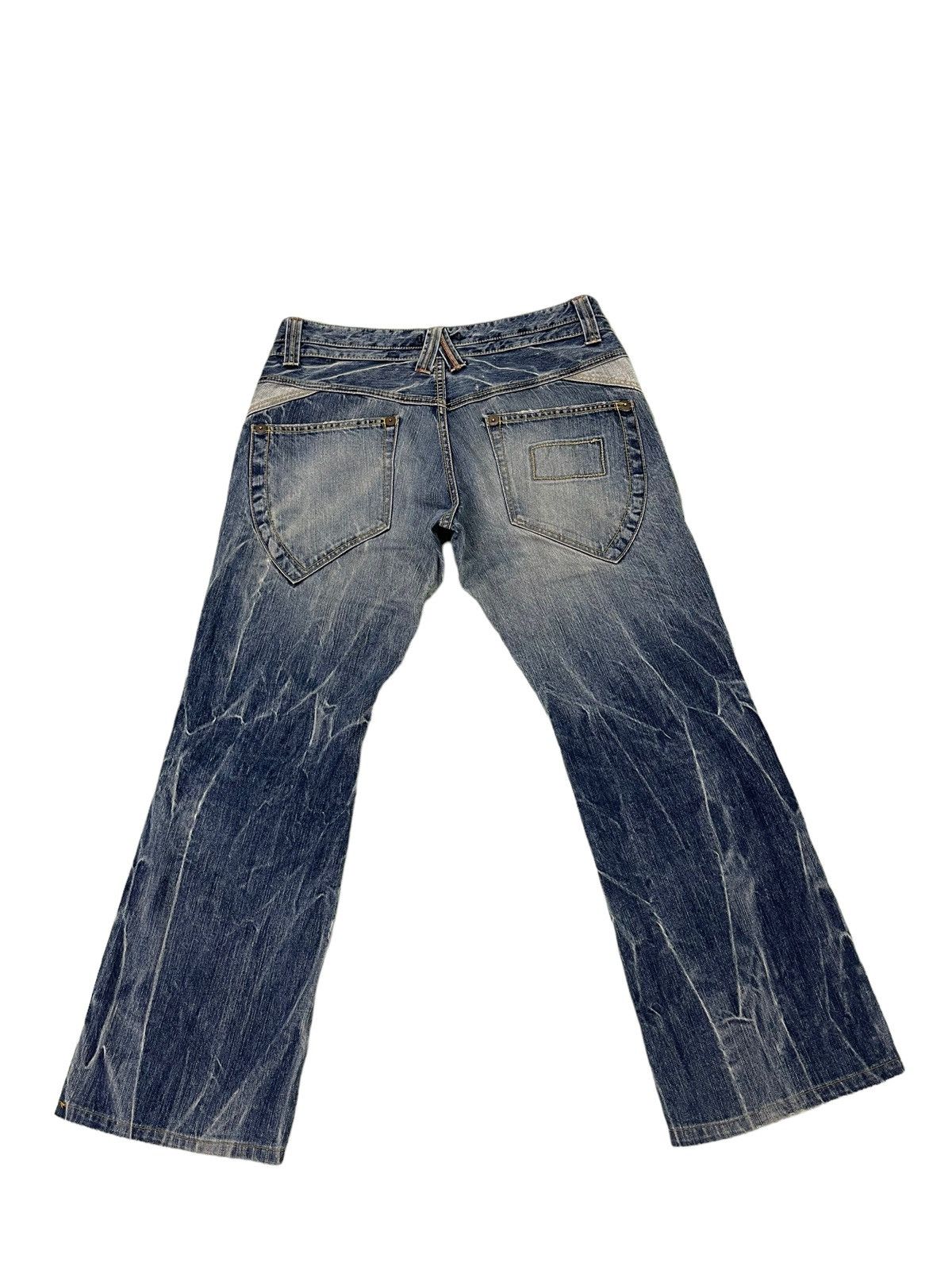 Japanese Brand Flare Jeans Blue Way Japan Acid Wash Low Rise Boot Cut 4🟦5 Size US 34 / EU 50 - 12 Thumbnail