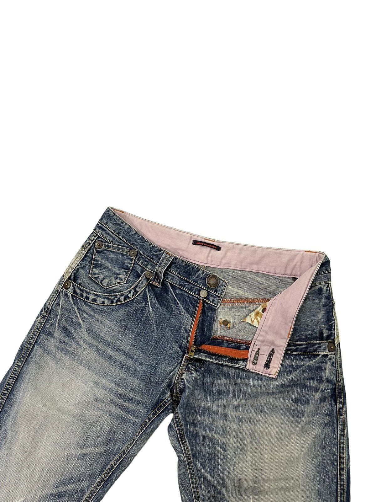 Japanese Brand Flare Jeans Blue Way Japan Acid Wash Low Rise Boot Cut 4🟦5 Size US 34 / EU 50 - 10 Thumbnail