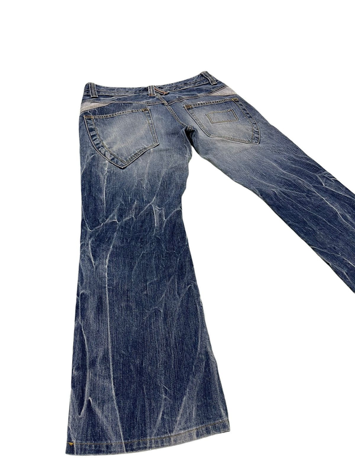 Japanese Brand Flare Jeans Blue Way Japan Acid Wash Low Rise Boot Cut 4🟦5 Size US 34 / EU 50 - 13 Thumbnail