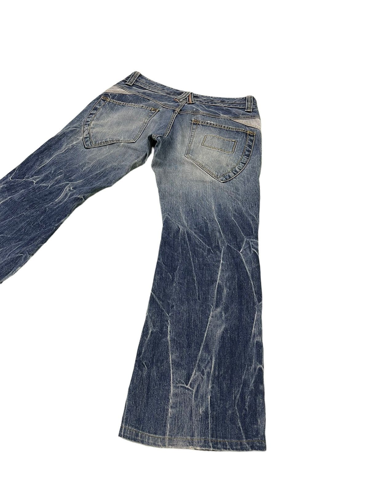 Japanese Brand Flare Jeans Blue Way Japan Acid Wash Low Rise Boot Cut 4🟦5 Size US 34 / EU 50 - 14 Thumbnail