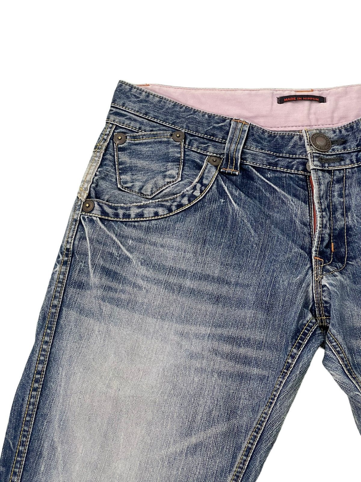 Japanese Brand Flare Jeans Blue Way Japan Acid Wash Low Rise Boot Cut 4🟦5 Size US 34 / EU 50 - 8 Thumbnail