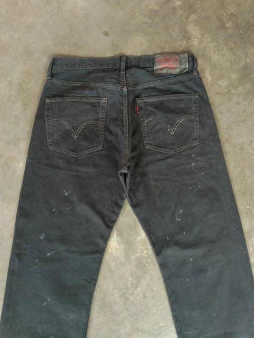 Levi's Vintage Levi's 501 Black Distressed Painter Jeans 33x32 Size US 33 - 2 Thumbnail