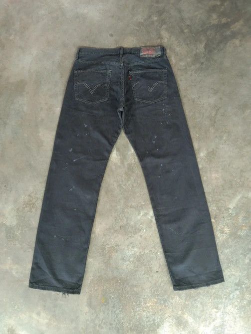 Levi's Vintage Levi's 501 Black Distressed Painter Jeans 33x32 Size US 33 - 3 Thumbnail