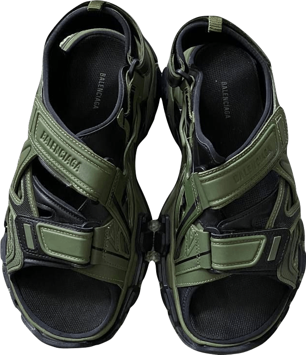image of Balenciaga Track Sandals in Khaki, Men's (Size 8)