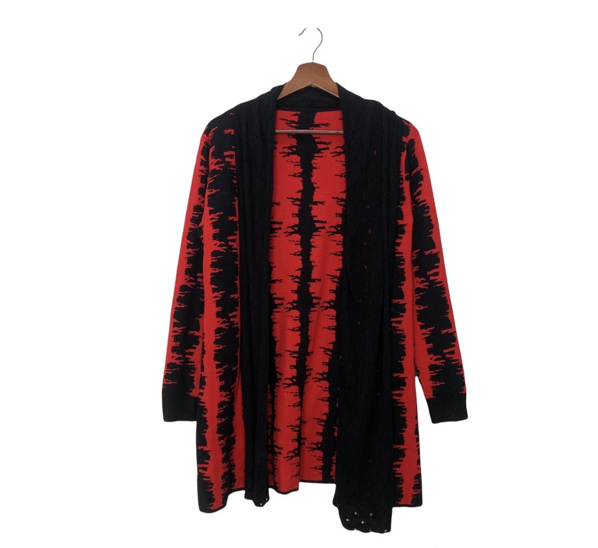 205 Rayon Abstract Splatter Art Printed Knit Dress Cardigan