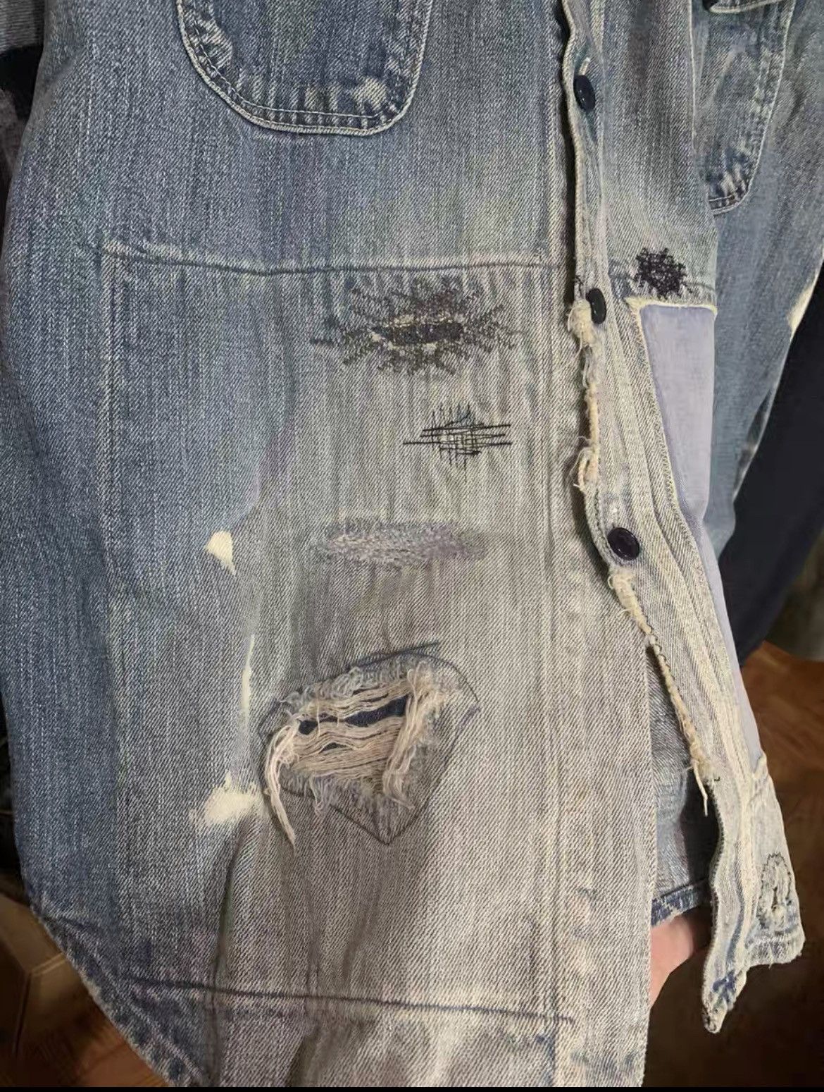 Kapital Kapital Boro Denim JKT DMGD Size US L / EU 52-54 / 3 - 5 Thumbnail