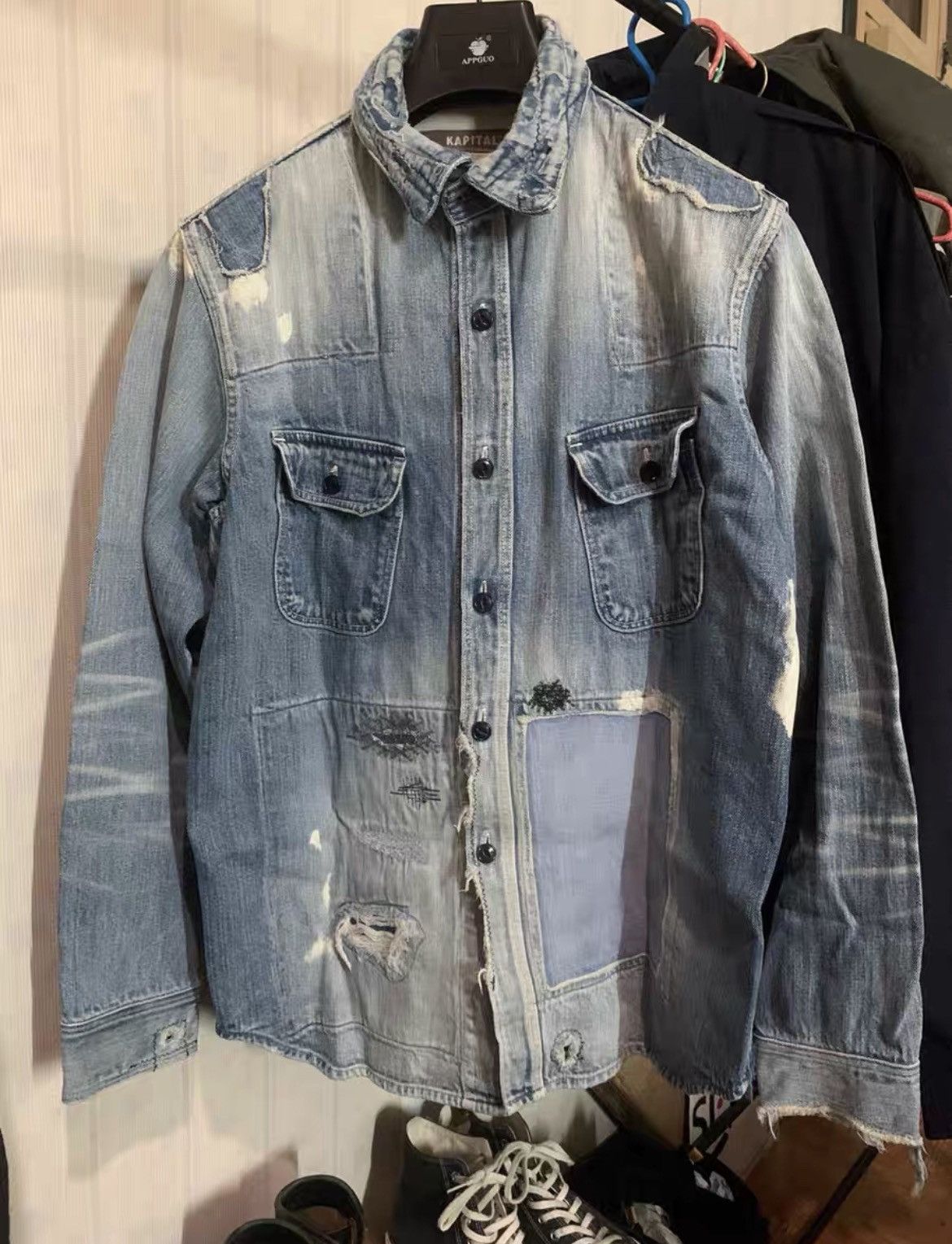 Kapital Kapital Boro Denim JKT DMGD Size US L / EU 52-54 / 3 - 1 Thumbnail