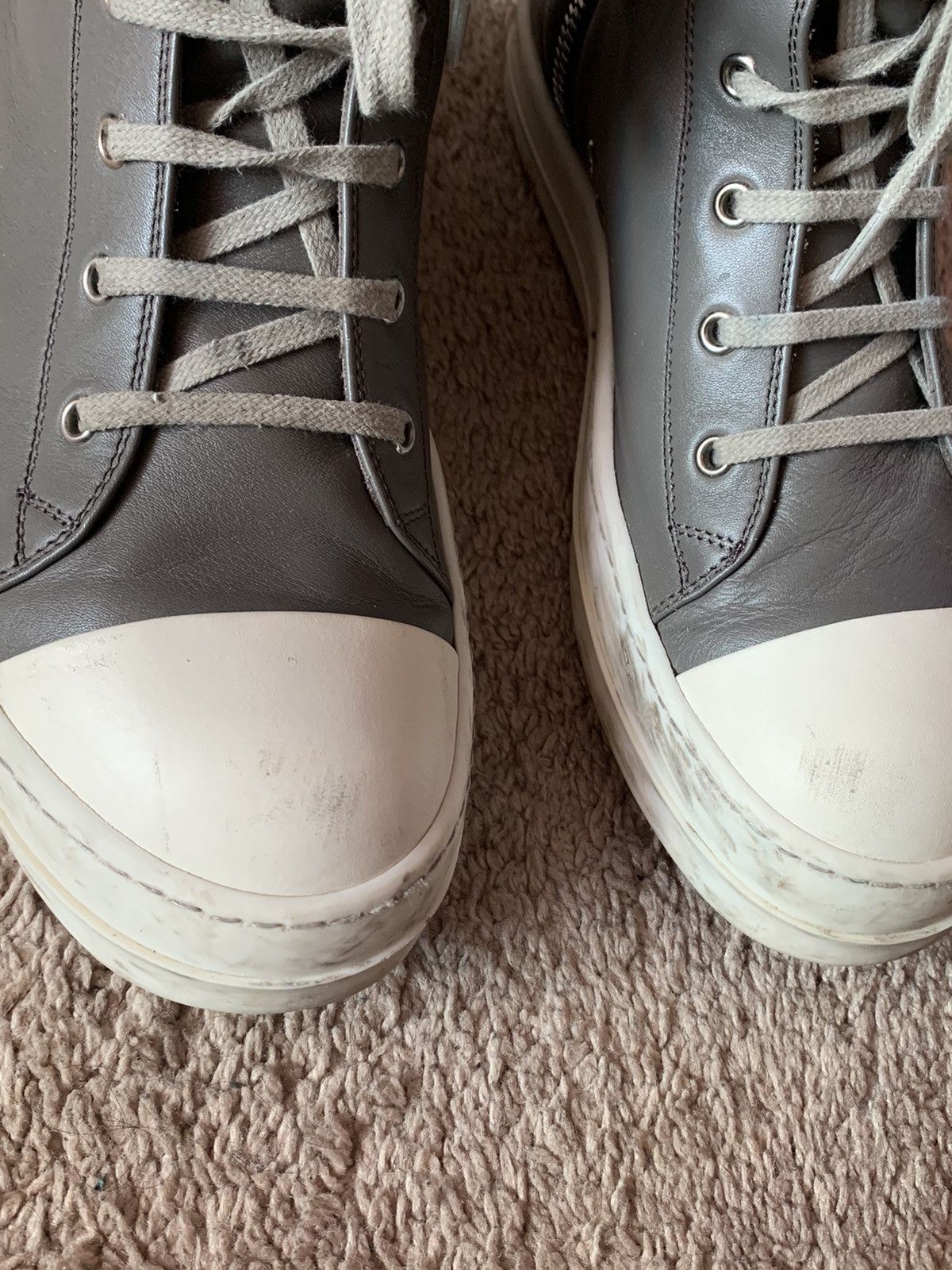 Rick Owens Leather Ramones Dust Milk mainline dunk Sz 43 10 Size US 10 / EU 43 - 6 Thumbnail