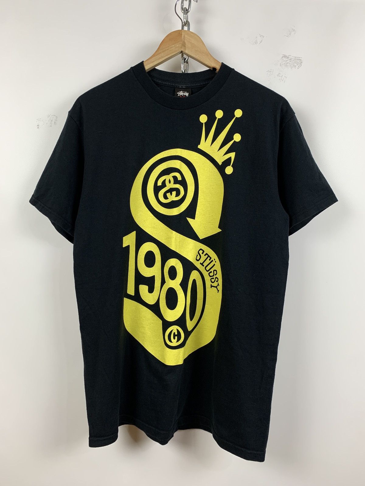 00s Vintage Stussy Black Big Logo T-Shirt
