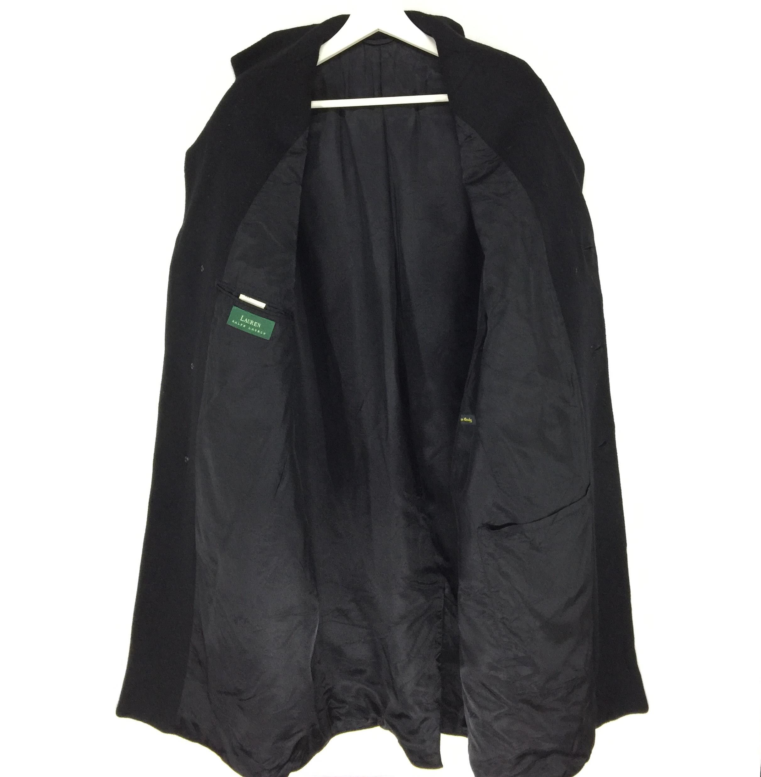 Designer × Ralph Lauren Lauren by Ralph Lauren black plain vintage wool coat Size US S / EU 44-46 / 1 - 3 Thumbnail