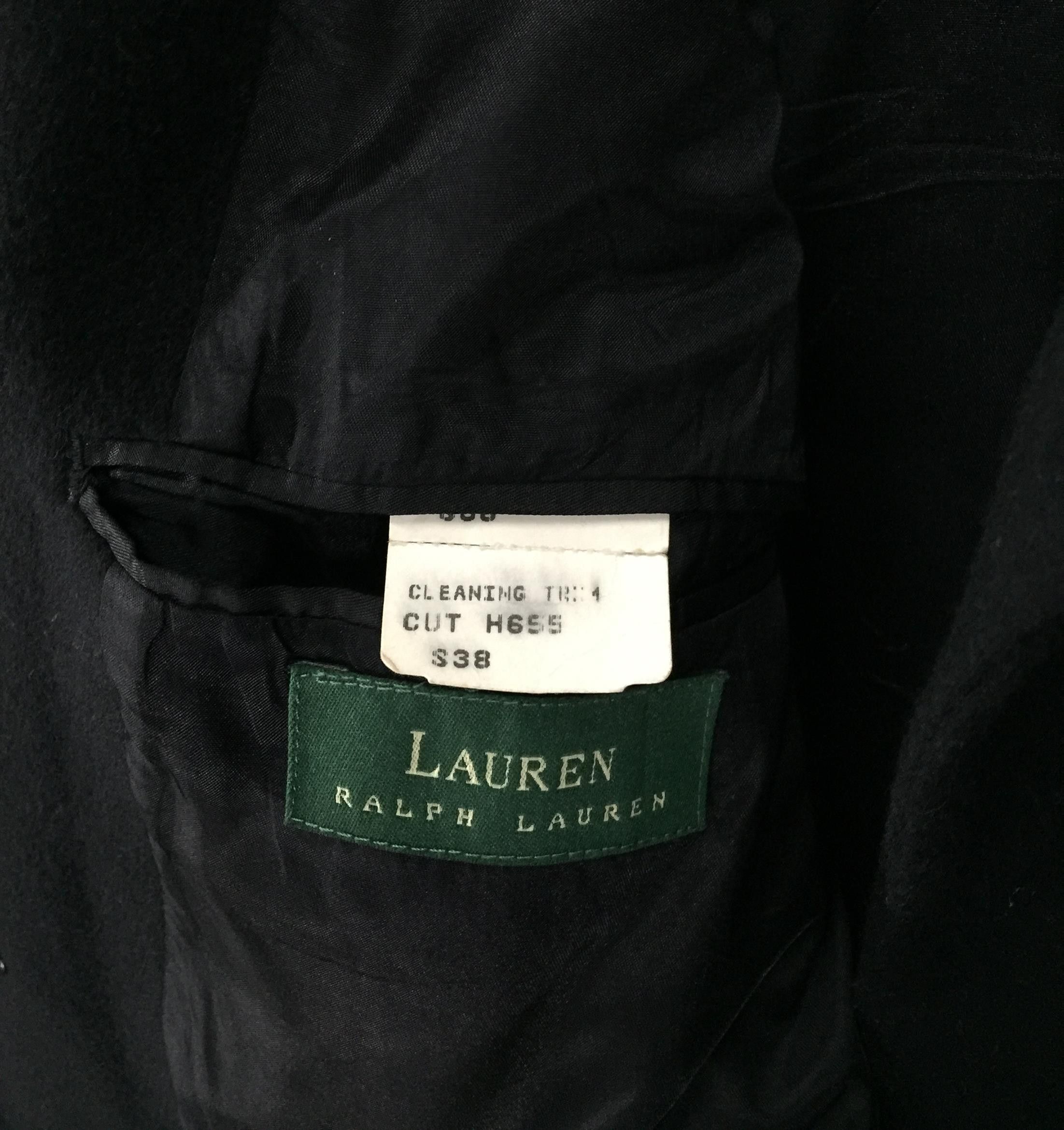 Designer × Ralph Lauren Lauren by Ralph Lauren black plain vintage wool coat Size US S / EU 44-46 / 1 - 8 Thumbnail