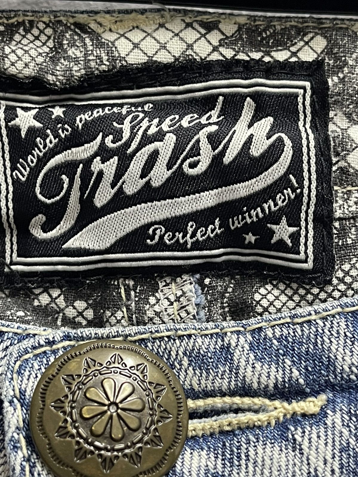 Japanese Brand × Vintage Vintage Speed Trash Distress Denim Jeans Size US 31 - 6 Thumbnail