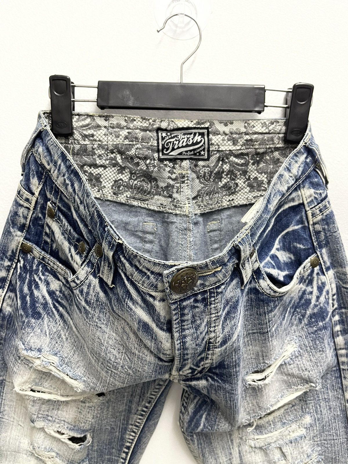 Japanese Brand × Vintage Vintage Speed Trash Distress Denim Jeans Size US 31 - 10 Thumbnail
