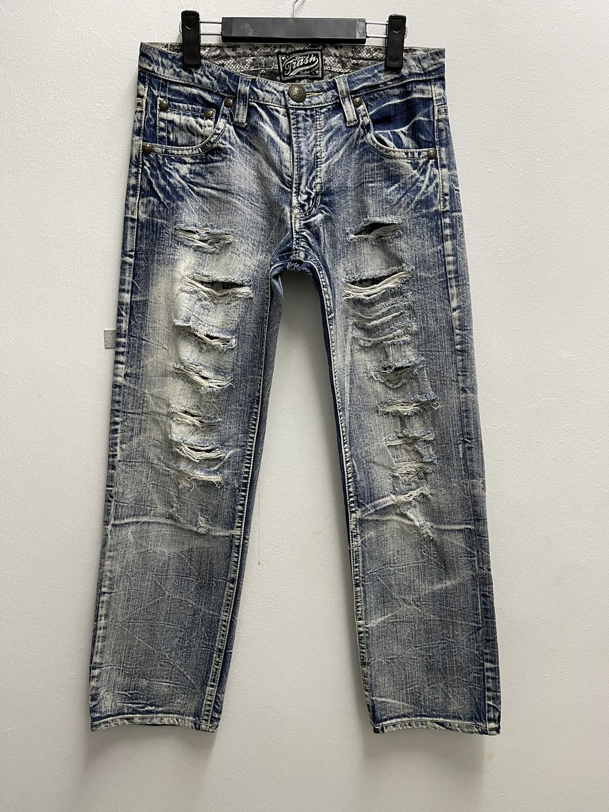Japanese Brand × Vintage Vintage Speed Trash Distress Denim Jeans Size US 31 - 2 Thumbnail