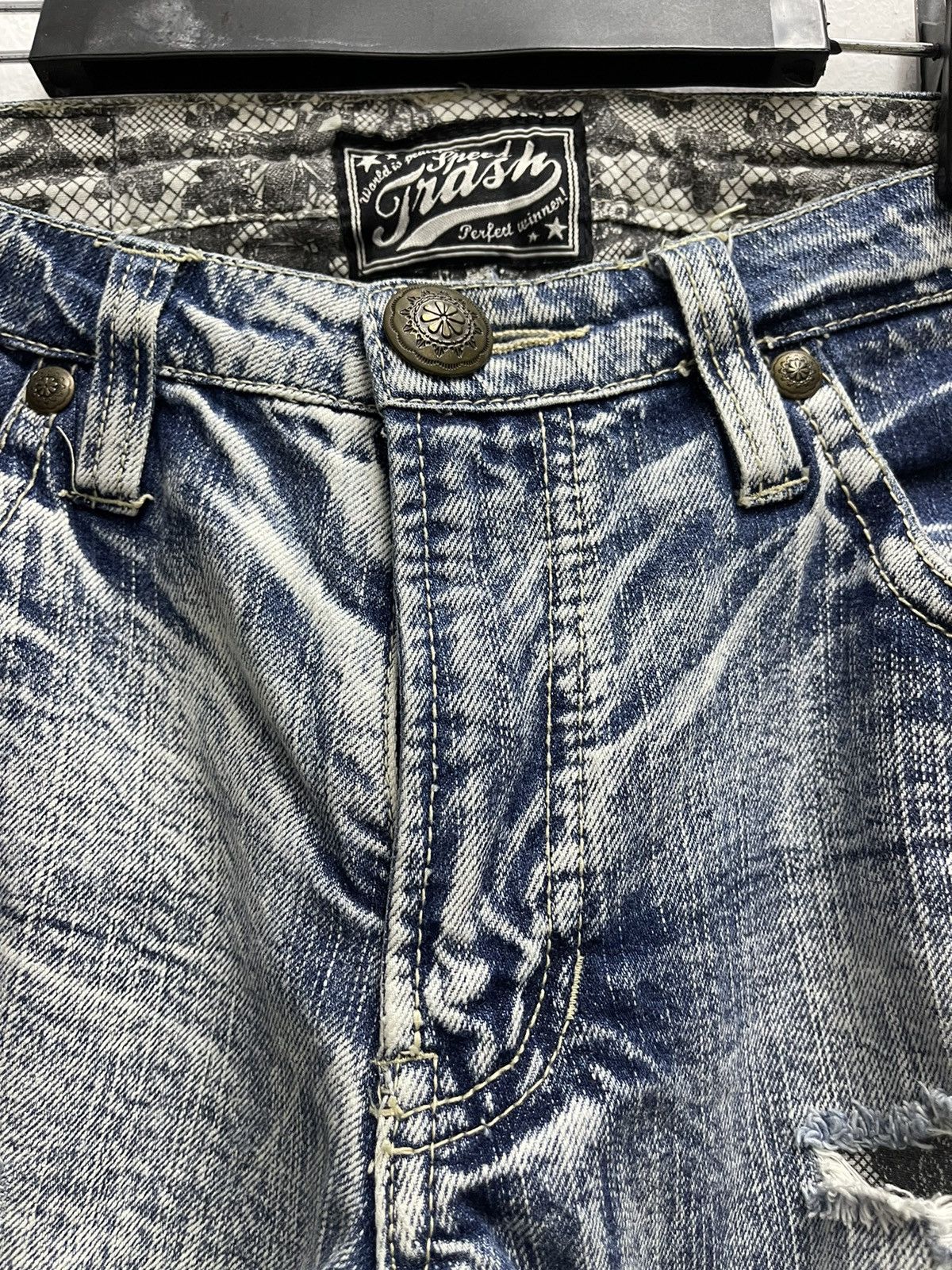 Japanese Brand × Vintage Vintage Speed Trash Distress Denim Jeans Size US 31 - 4 Thumbnail