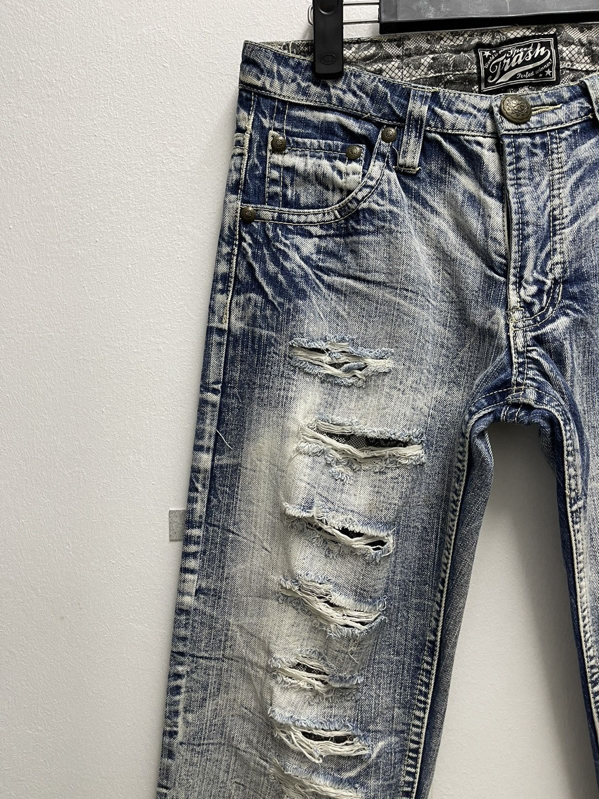 Japanese Brand × Vintage Vintage Speed Trash Distress Denim Jeans Size US 31 - 8 Thumbnail
