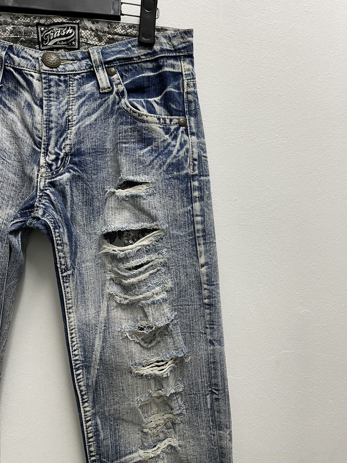 Japanese Brand × Vintage Vintage Speed Trash Distress Denim Jeans Size US 31 - 7 Thumbnail