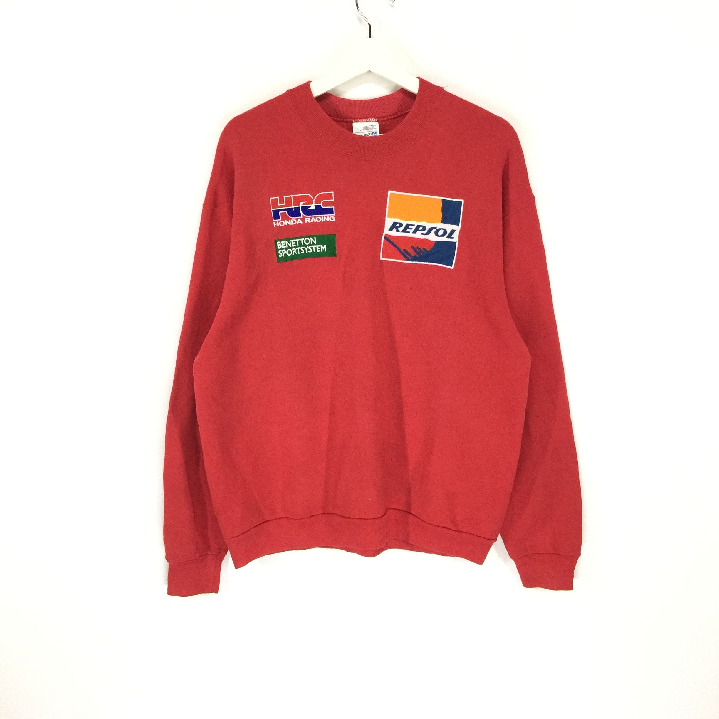 Honda × Vintage Repsol Honda HRC spellout embroidery vtg 90s sweatshirt Size US L / EU 52-54 / 3 - 1 Thumbnail
