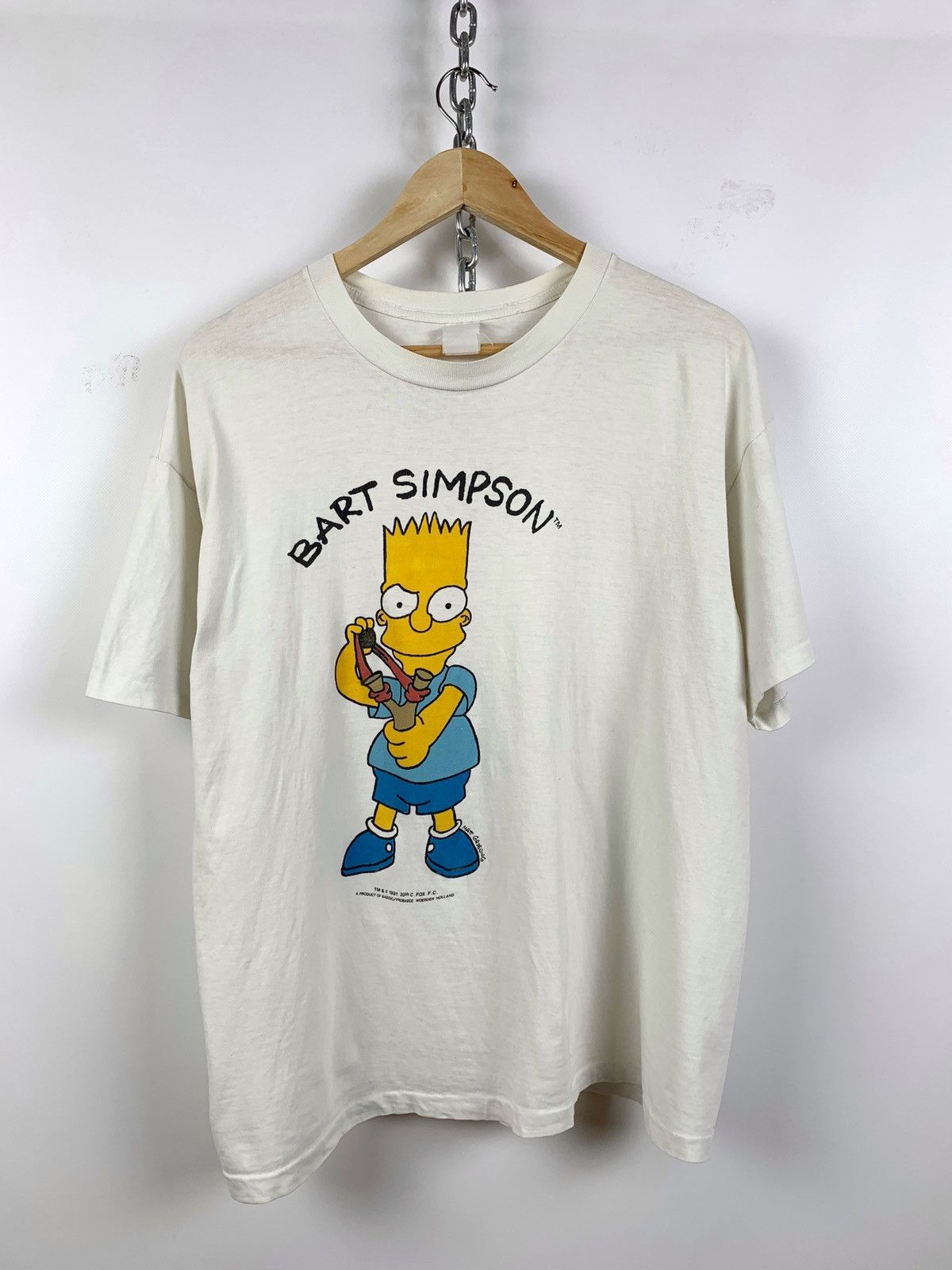 Cartoon Network 1991 Vintage Bart Simpsons White Single Stitch T-Shirt Size US L / EU 52-54 / 3 - 1 Thumbnail