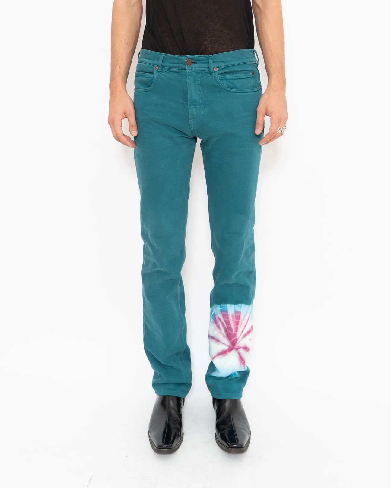 Calvin Klein 205W39NYC × Raf Simons SS19 Turqiouse Tie Dye Splatter Denim Size US 30 / EU 46 - 7 Thumbnail