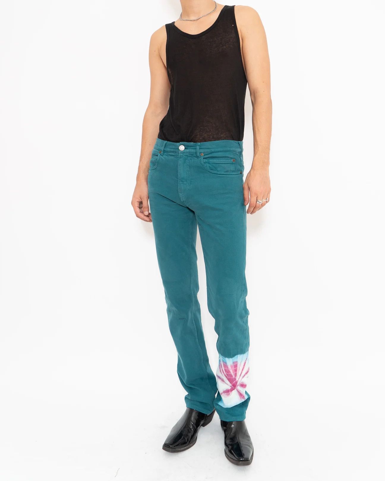 Calvin Klein 205W39NYC × Raf Simons SS19 Turqiouse Tie Dye Splatter Denim Size US 30 / EU 46 - 11 Thumbnail