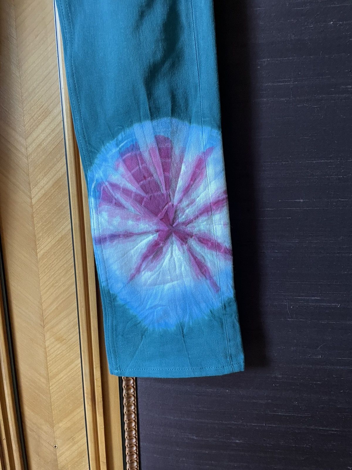 Calvin Klein 205W39NYC × Raf Simons SS19 Turqiouse Tie Dye Splatter Denim Size US 30 / EU 46 - 2 Thumbnail