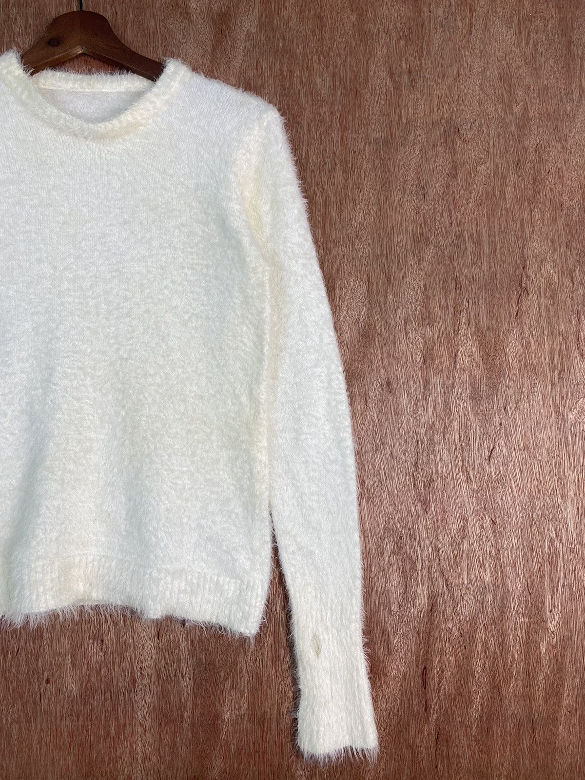 Homespun Knitwear DLS Japan White Shag Shaggy Fur Mohair Knitwear #BB595 Size S / US 4 / IT 40 - 5 Thumbnail