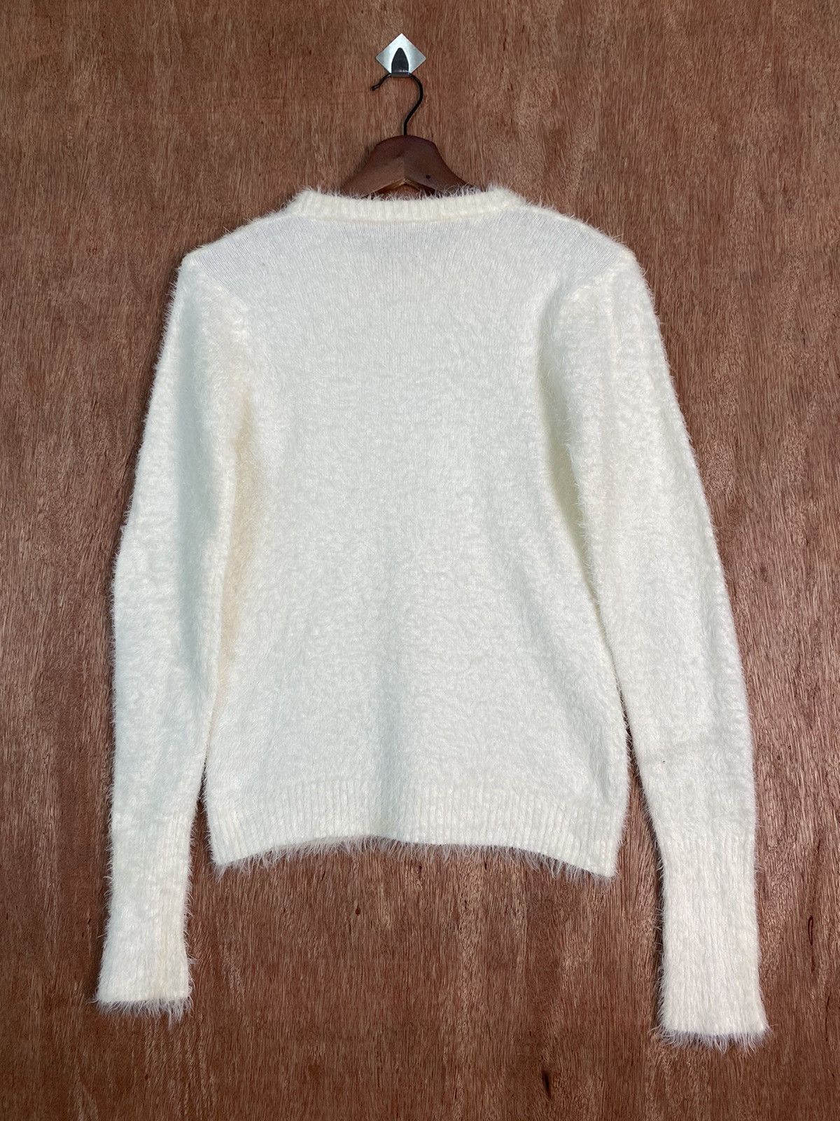 Homespun Knitwear DLS Japan White Shag Shaggy Fur Mohair Knitwear #BB595 Size S / US 4 / IT 40 - 10 Thumbnail