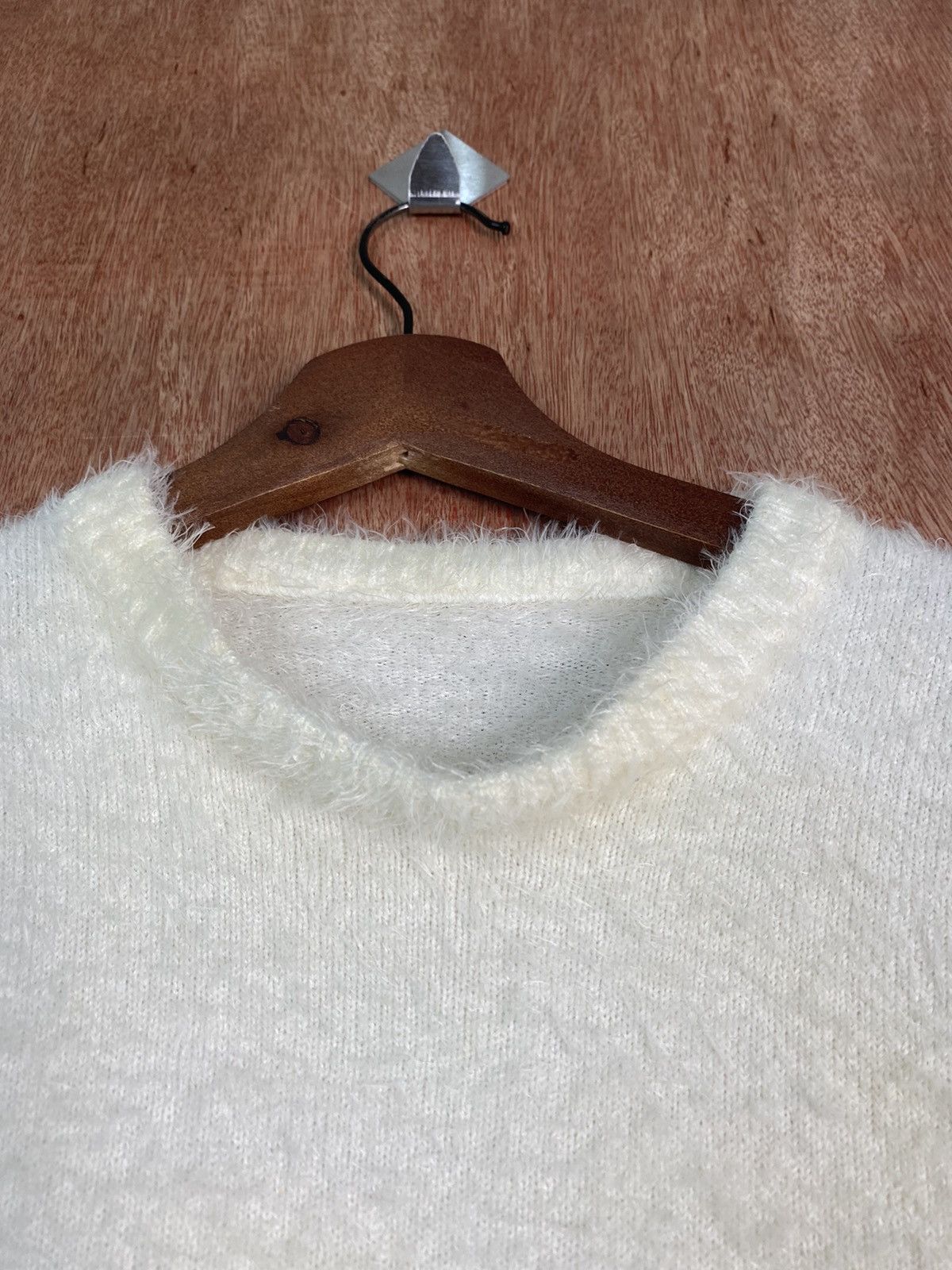 Homespun Knitwear DLS Japan White Shag Shaggy Fur Mohair Knitwear #BB595 Size S / US 4 / IT 40 - 9 Thumbnail