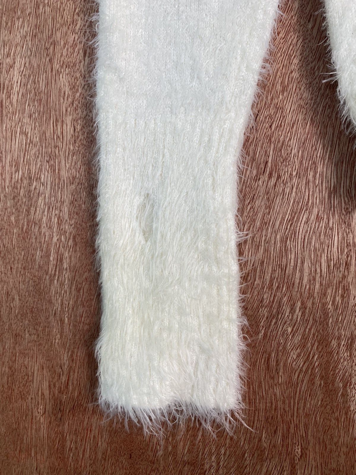 Homespun Knitwear DLS Japan White Shag Shaggy Fur Mohair Knitwear #BB595 Size S / US 4 / IT 40 - 7 Thumbnail
