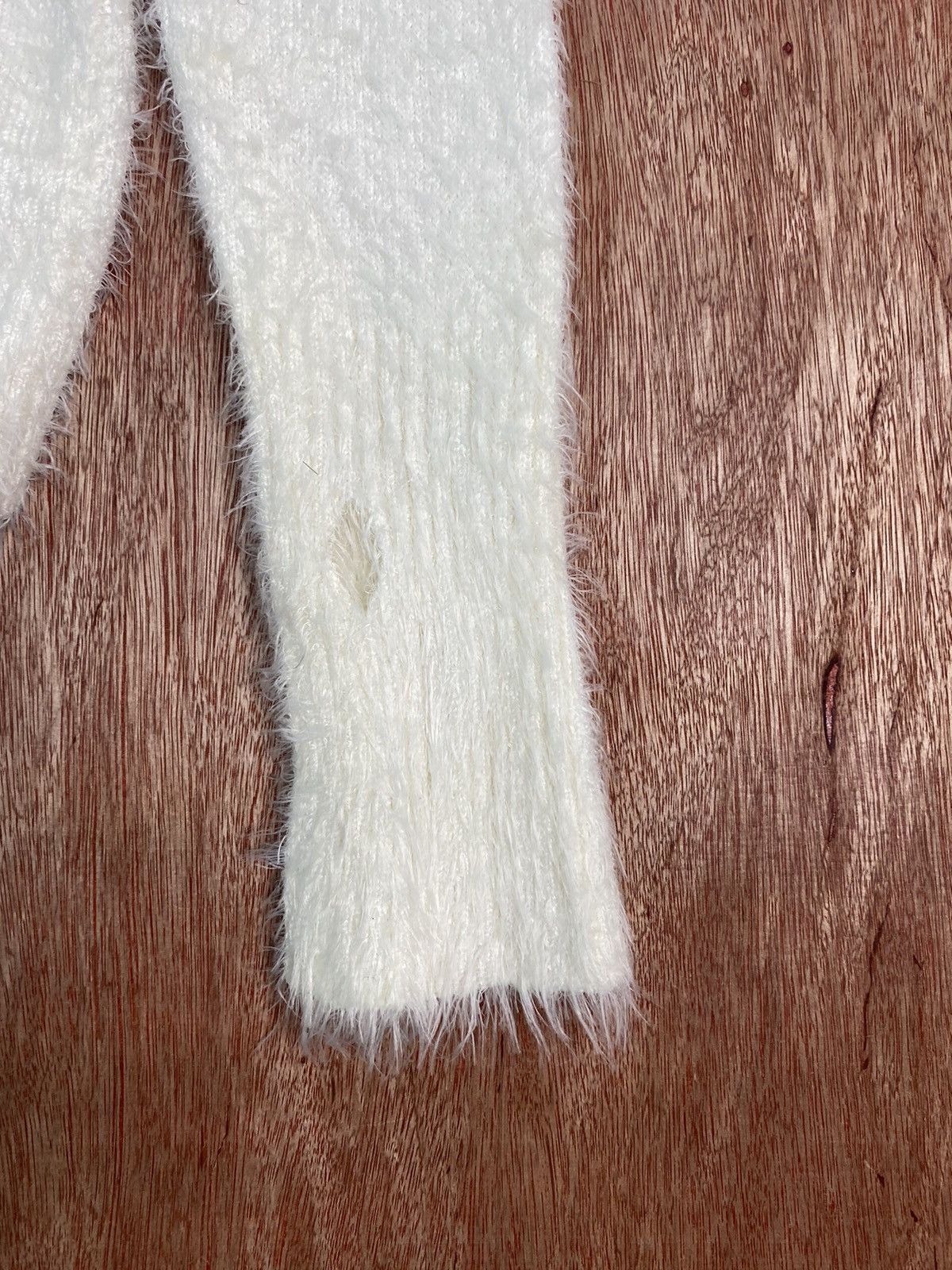 Homespun Knitwear DLS Japan White Shag Shaggy Fur Mohair Knitwear #BB595 Size S / US 4 / IT 40 - 8 Thumbnail