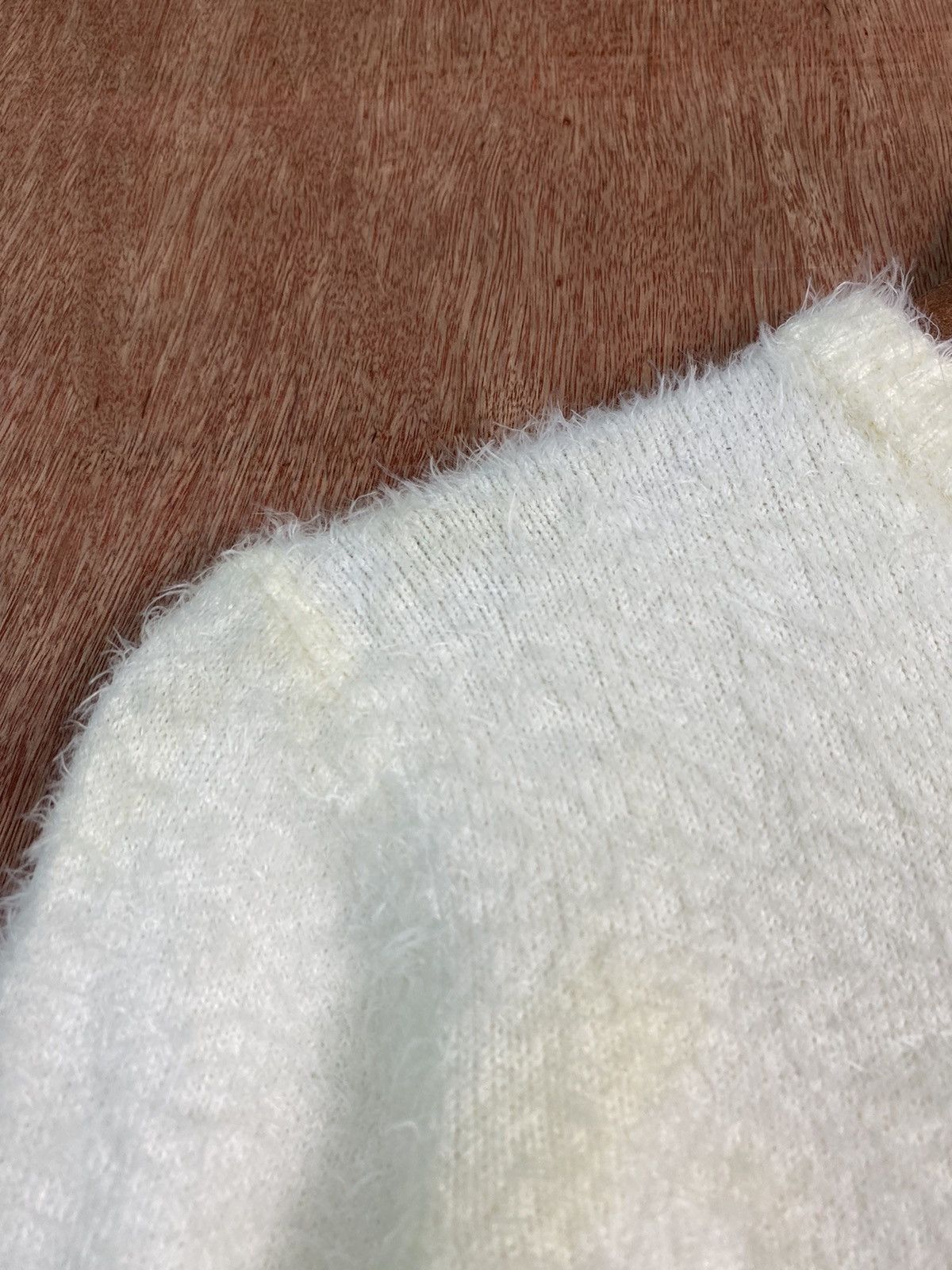 Homespun Knitwear DLS Japan White Shag Shaggy Fur Mohair Knitwear #BB595 Size S / US 4 / IT 40 - 6 Thumbnail