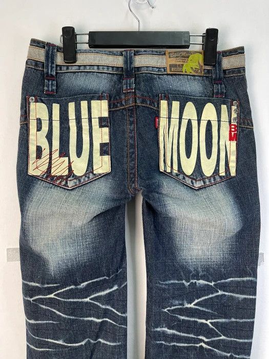 Japanese Brand × Vintage Rare Design🔥Blue Moon Blue Denim Size US 31 - 20 Thumbnail