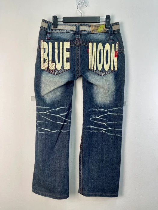 Japanese Brand × Vintage Rare Design🔥Blue Moon Blue Denim Size US 31 - 19 Thumbnail