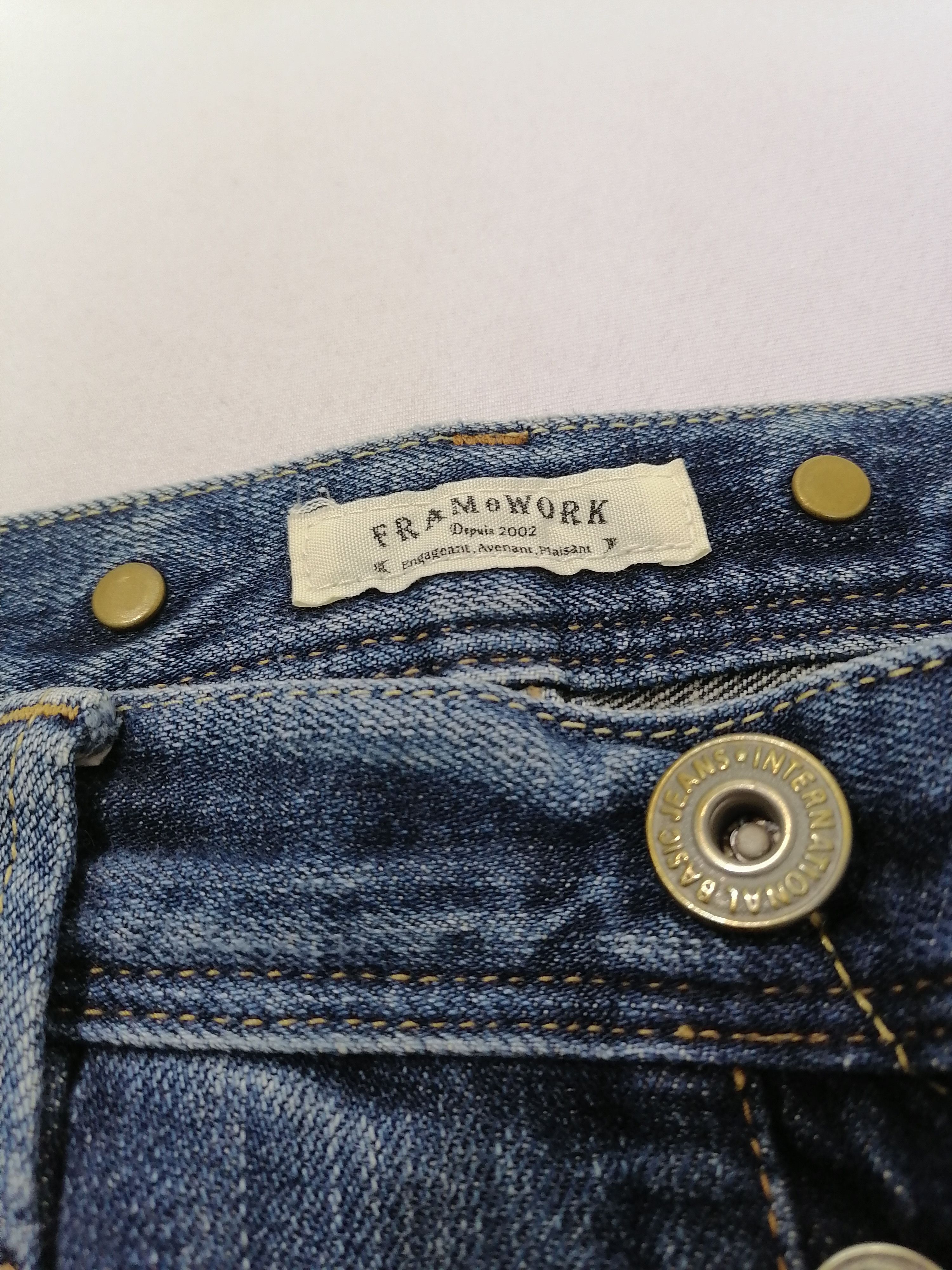 Japanese Brand Framework Fly Button Denim Jeans Size US 33 - 4 Thumbnail