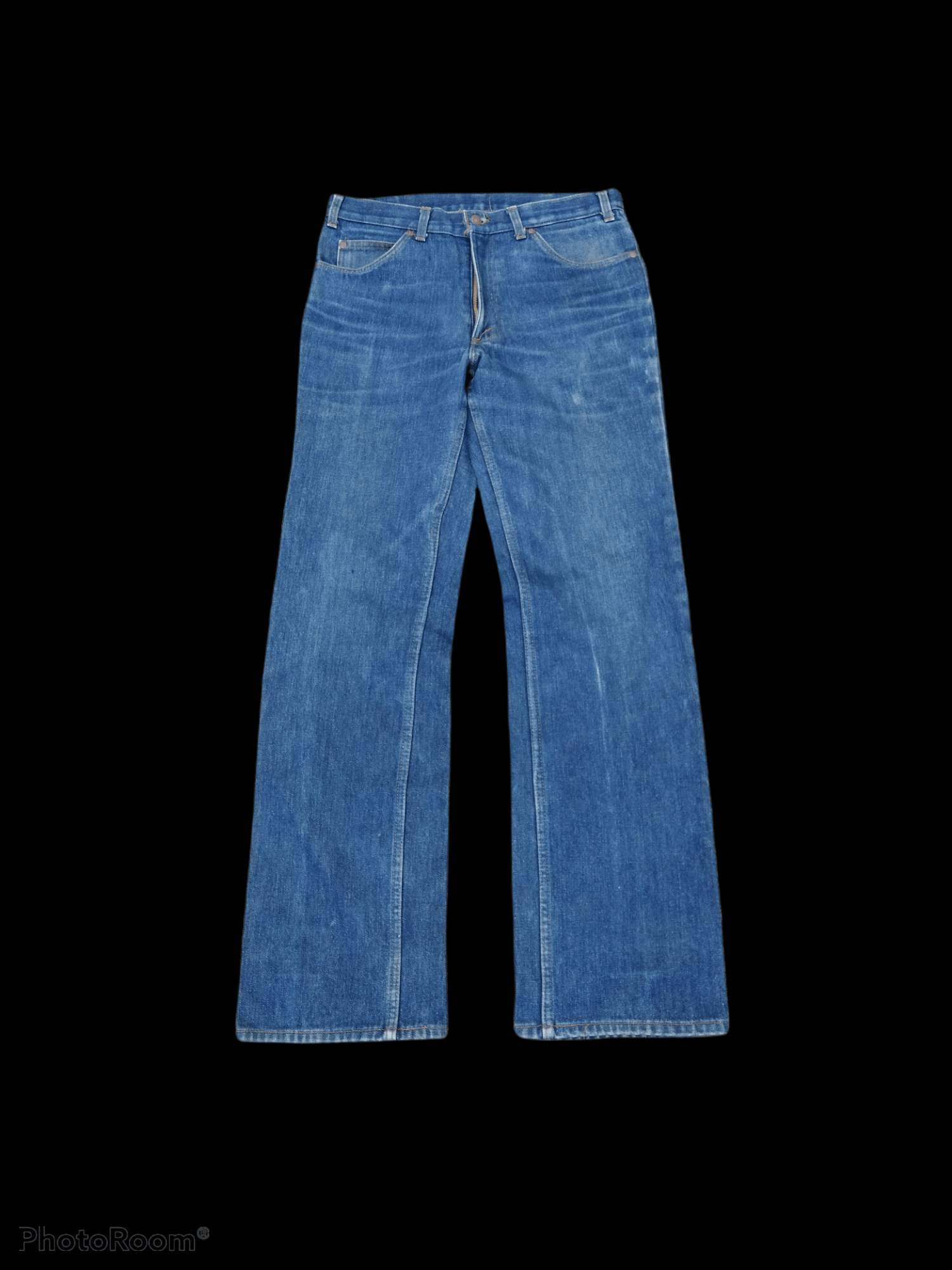 Distressed Levis Vintage Flannel Lined Winter Orange Tab