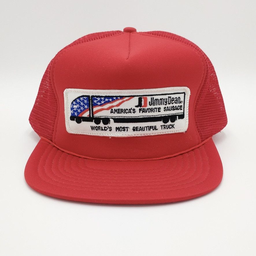 Vintage Vintage Jimmy Dean Snapback Trucker Mesh Hat Patch 80s 90s Size ONE SIZE - 1 Thumbnail